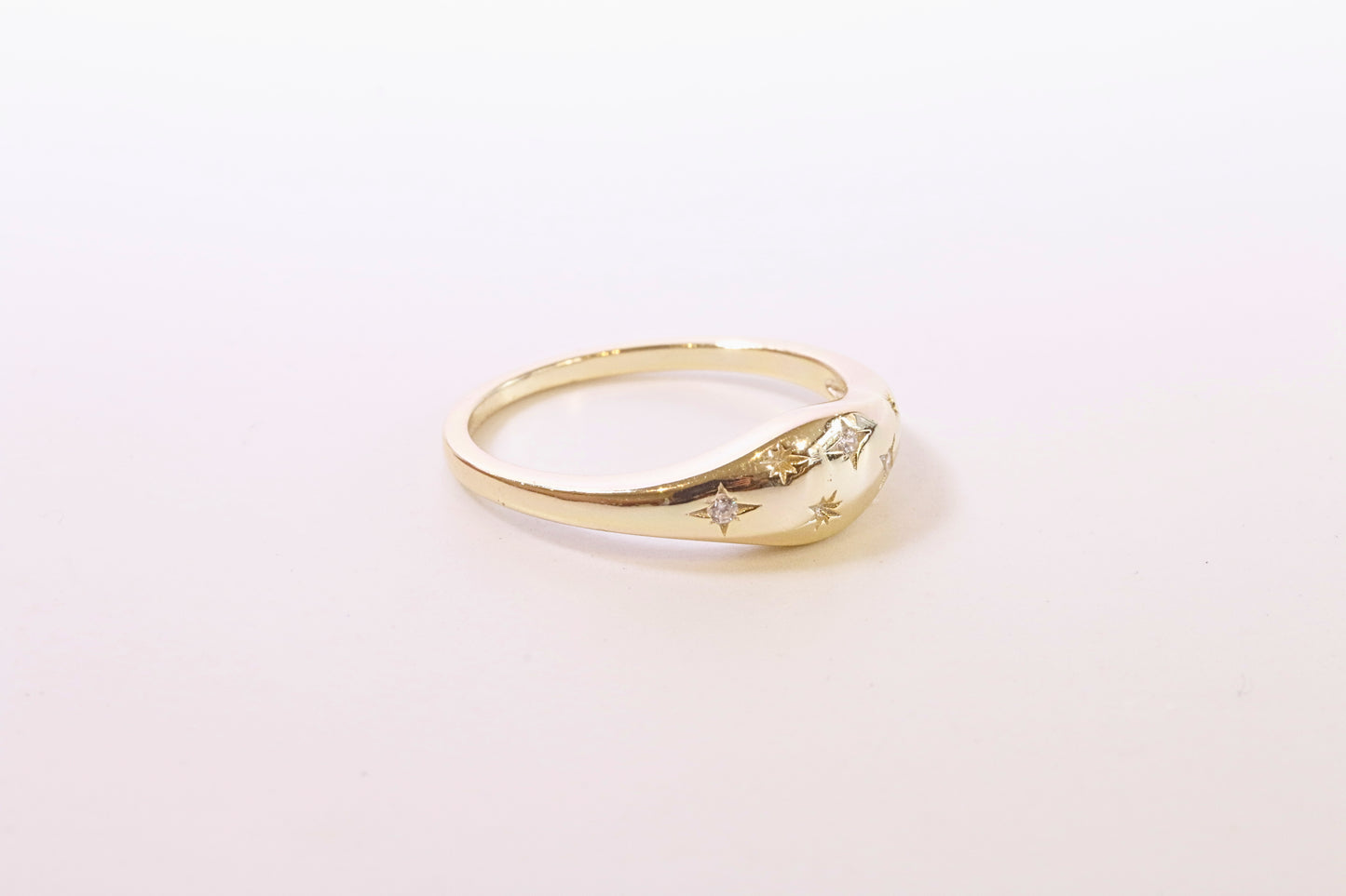 Smooth Star-set CZ Ring