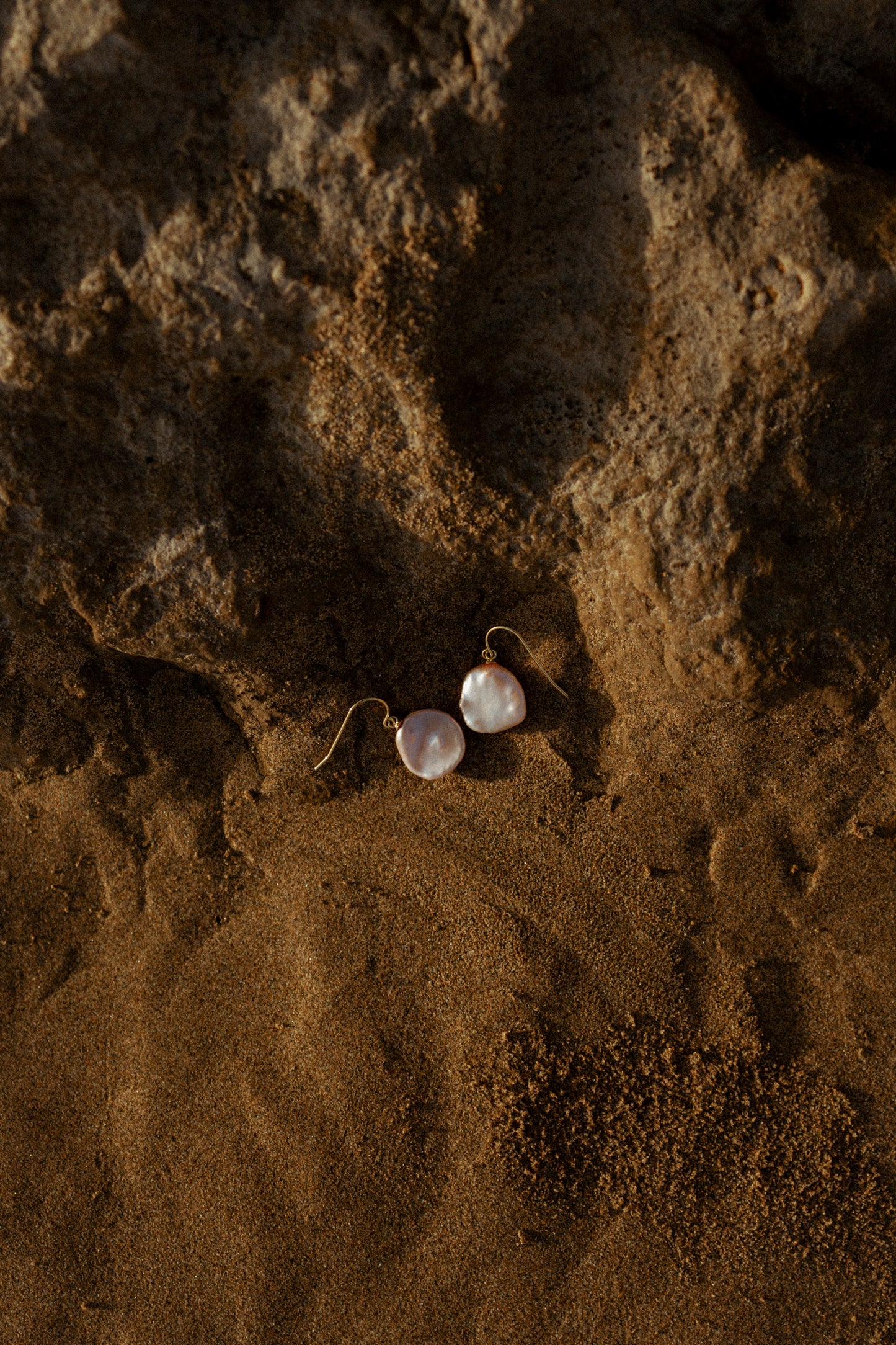 Peach Keshi Pearl Stem Earrings