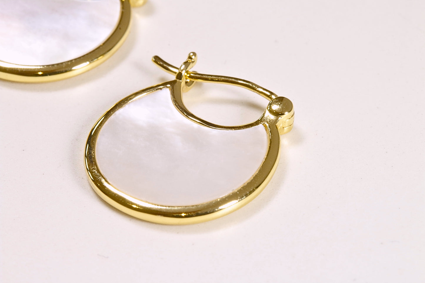 Mother of Pearl Hoop Earrings