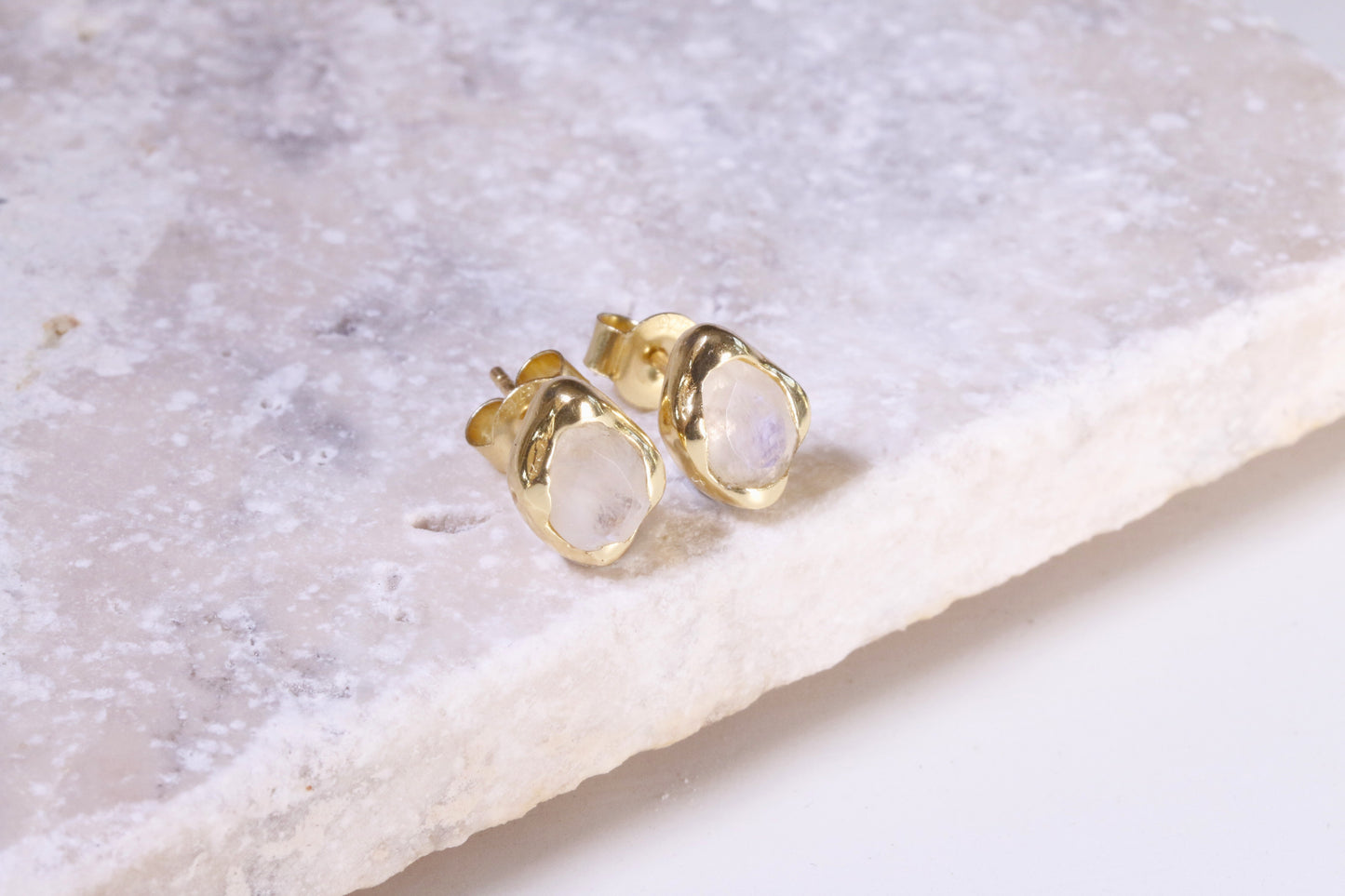 Pear Shape Moonstone Studs