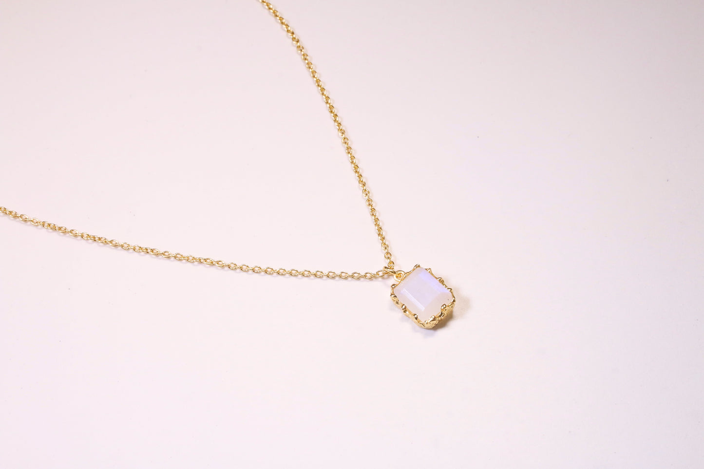 Square Moonstone Necklace