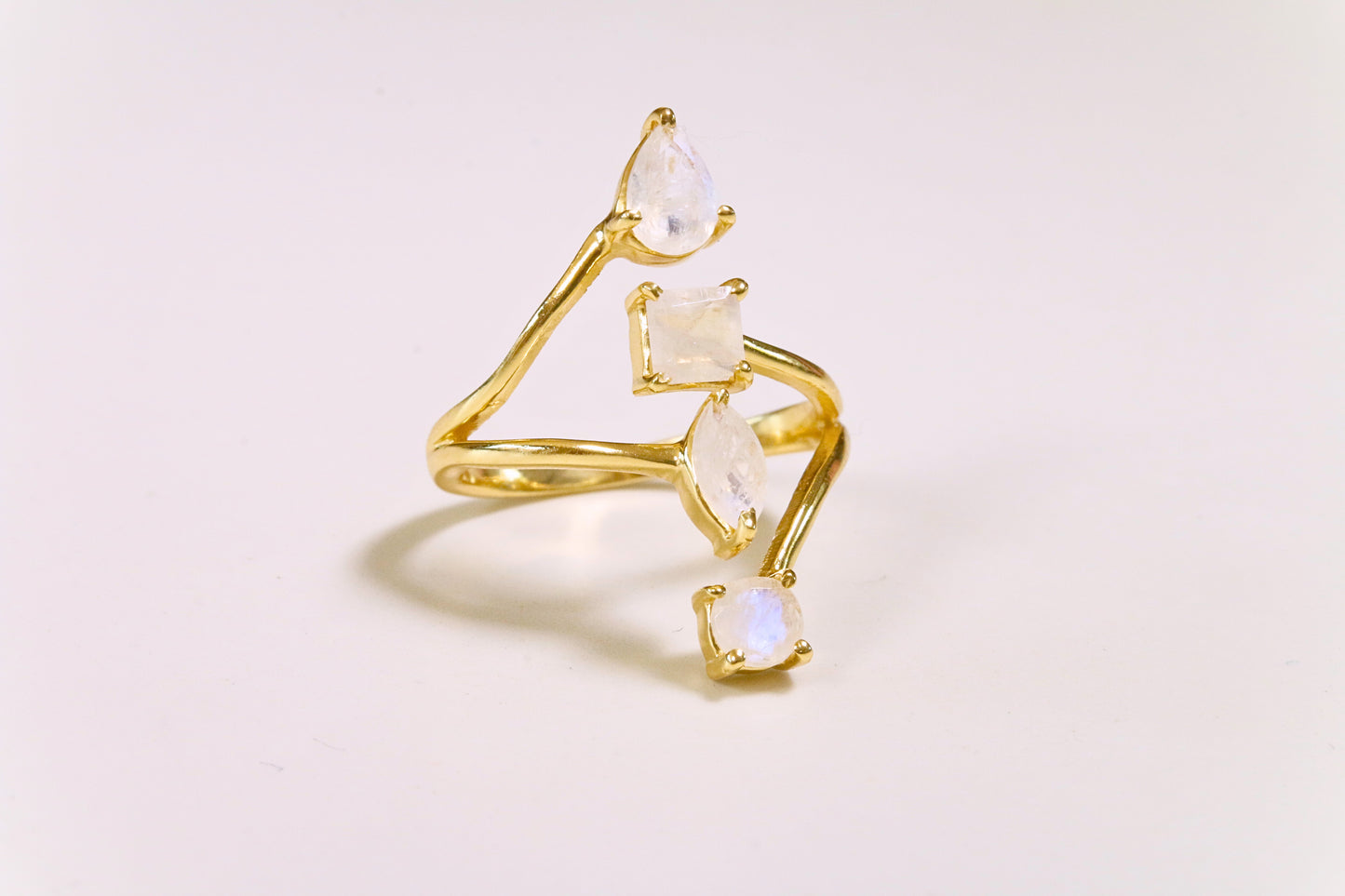 Moonstone Quad crossover Ring