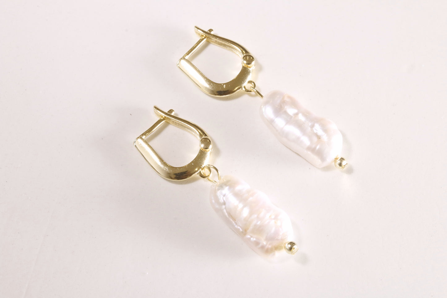 Gold Huggie & Pearl Droplet Earrings