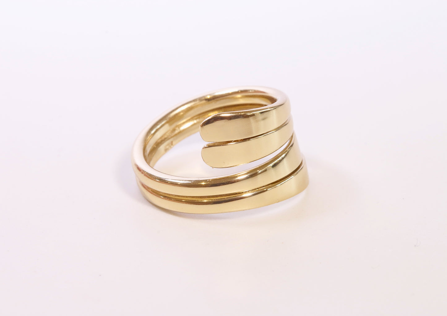 Just Gold Crossover Row Ring