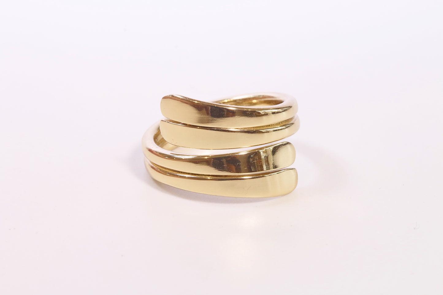 Just Gold Crossover Row Ring