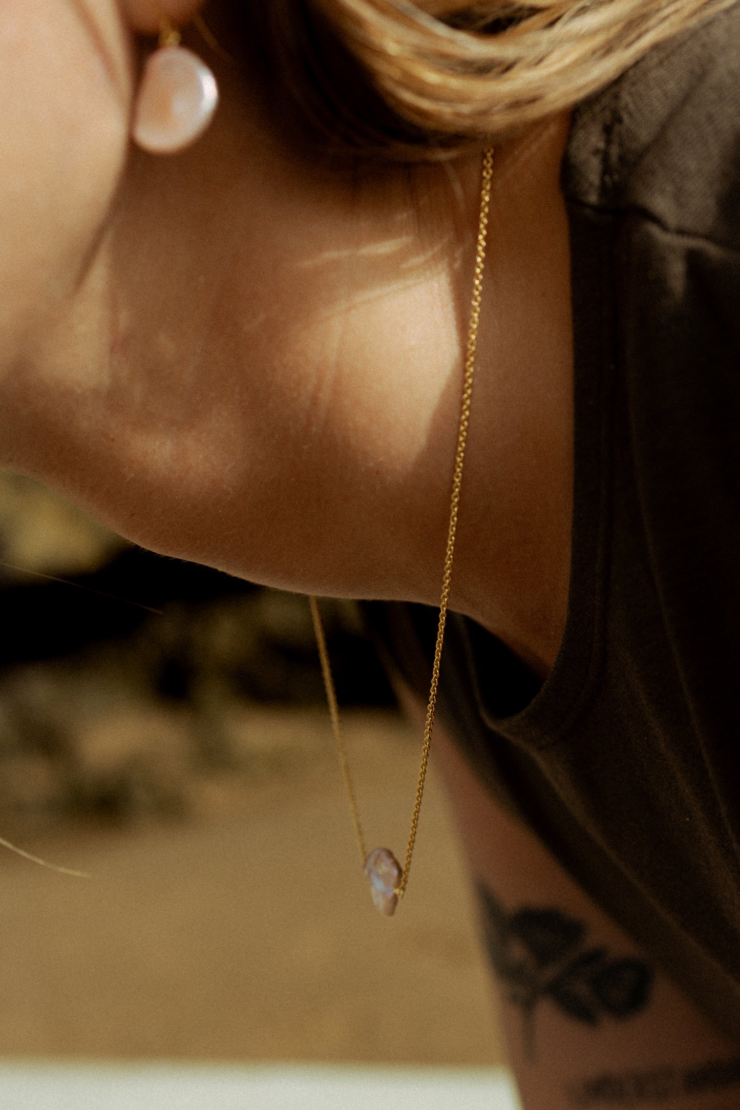 Peach Keshi Pearl Necklace
