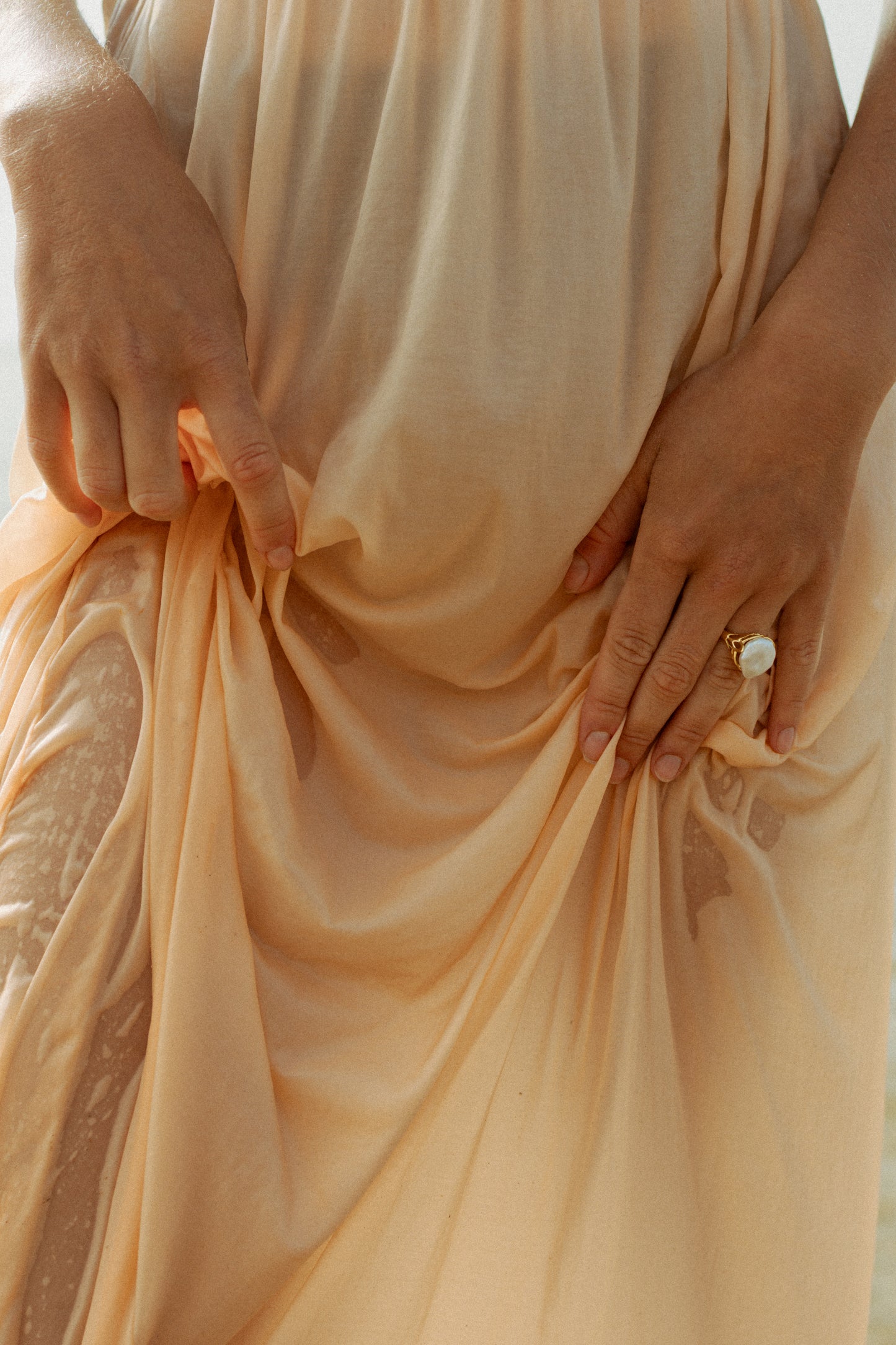 Baroque Pearl & Gold Stem Ring