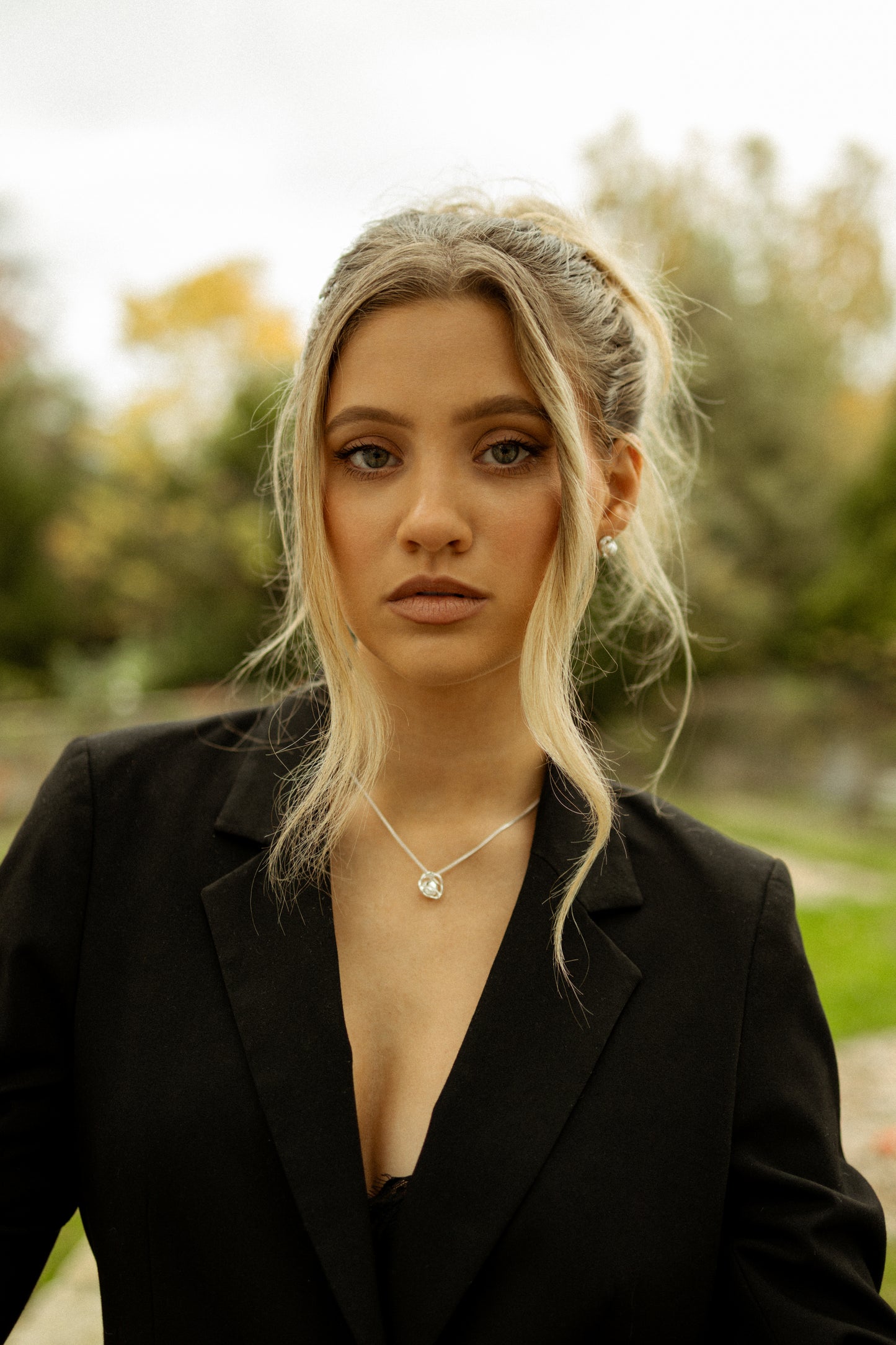 Silver Geometric Single Pearl Necklace