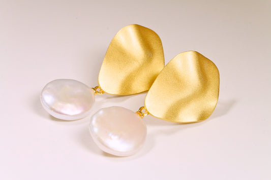 Matte Finish Freshwater Pearl Earrings