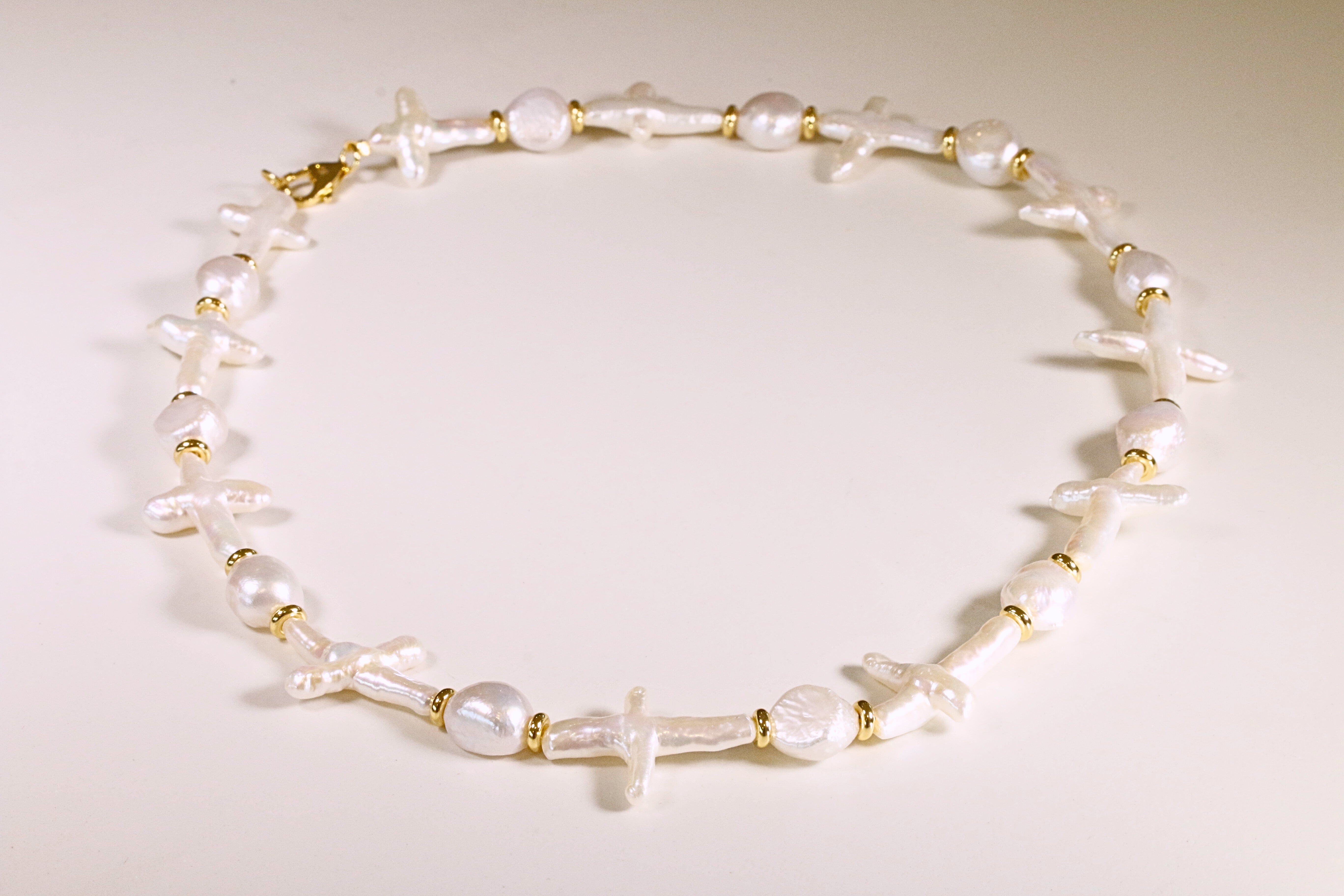 Baroque Pearl 'Cross' Necklace – Nix & Noa