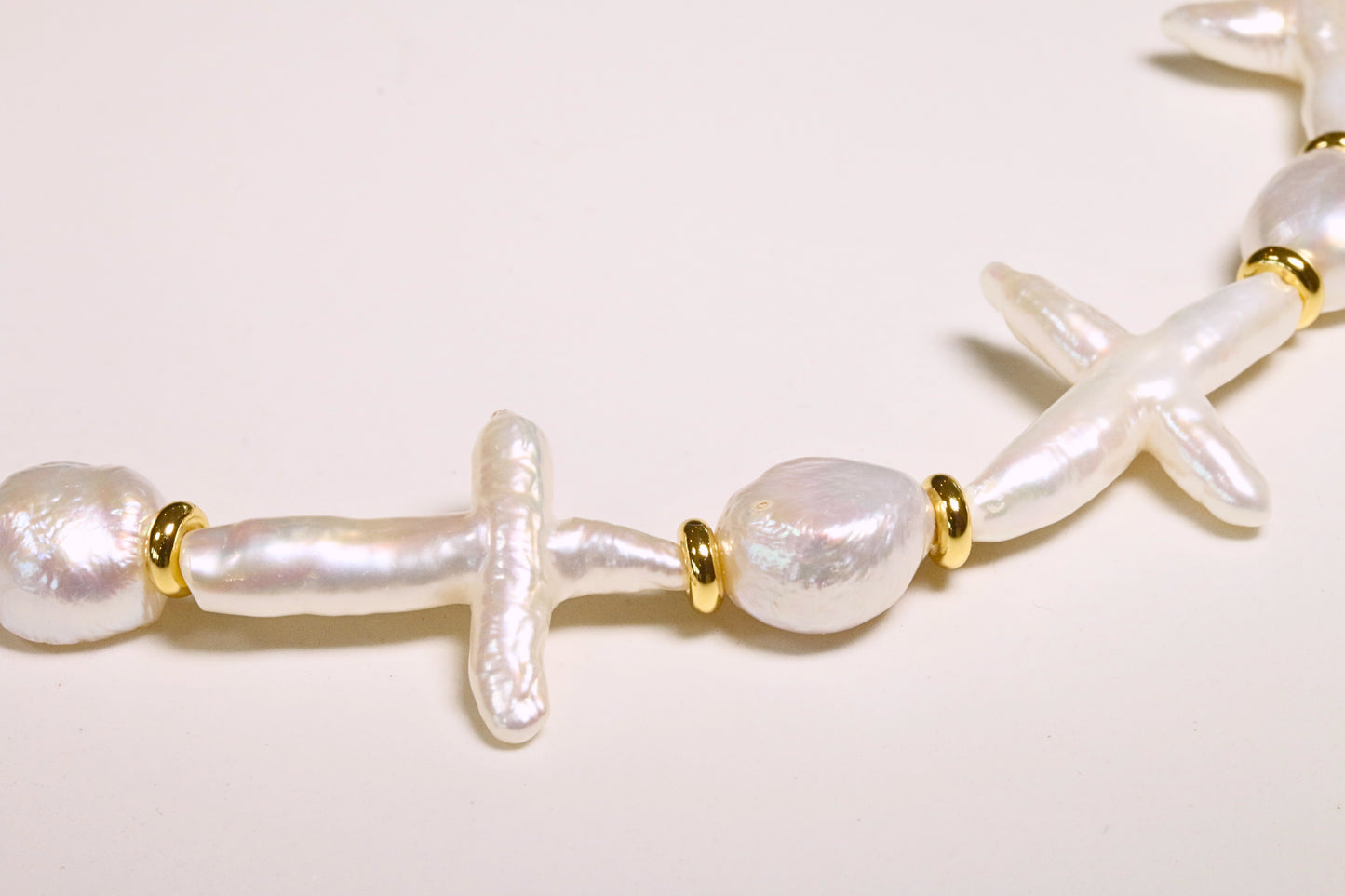 Baroque Pearl 'Cross' Necklace