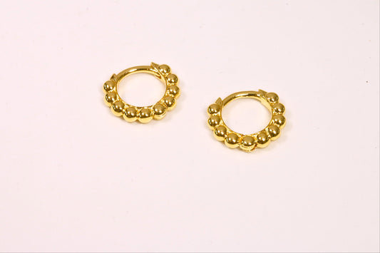 Tiny Gold Ball Huggies