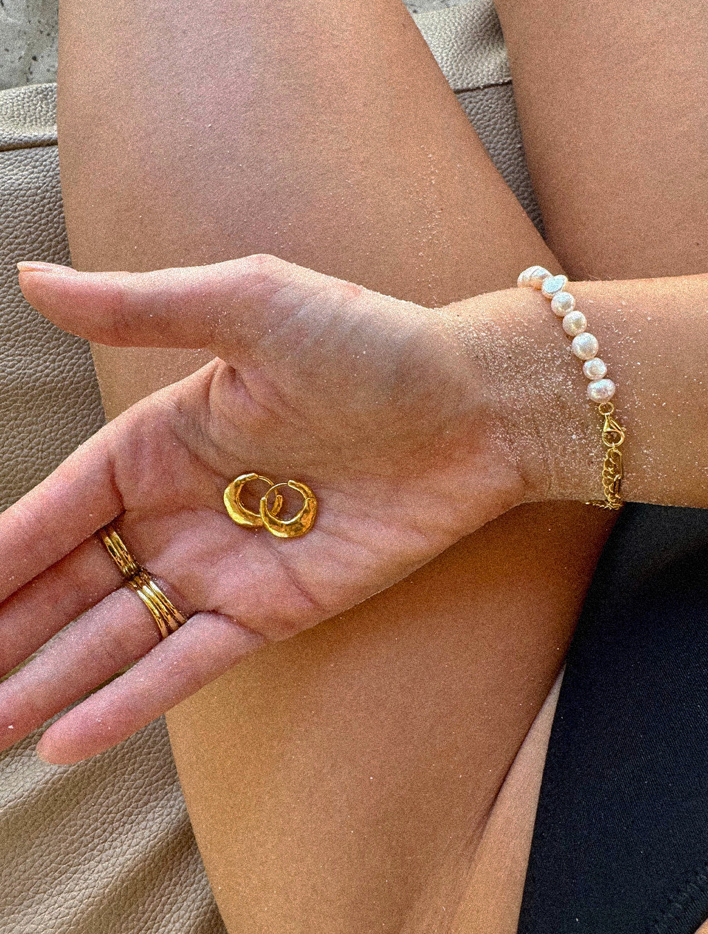 Hammered Hoop Huggies