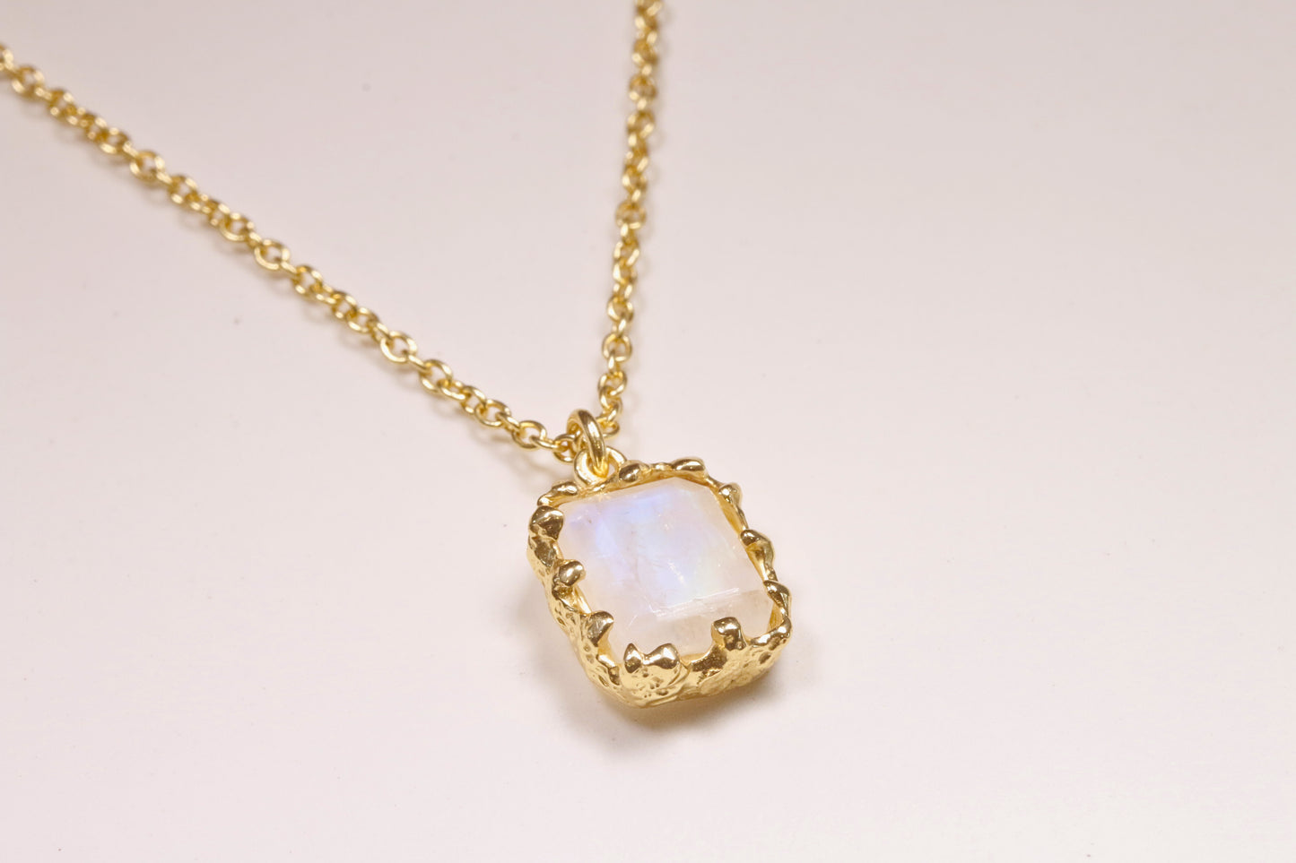 Square Moonstone Necklace