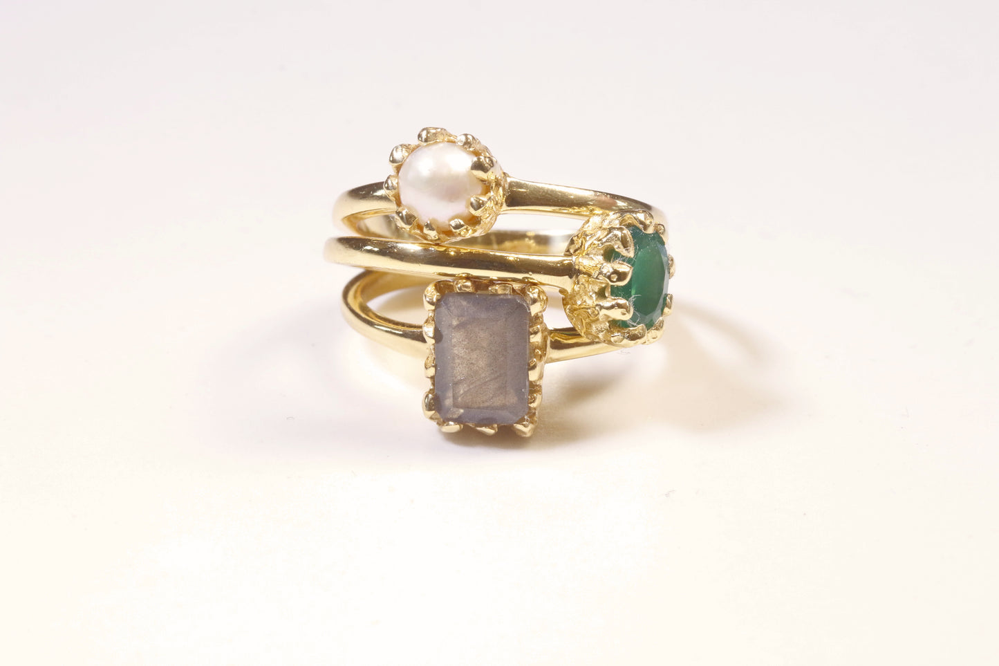 Triple Stone Layered Ring