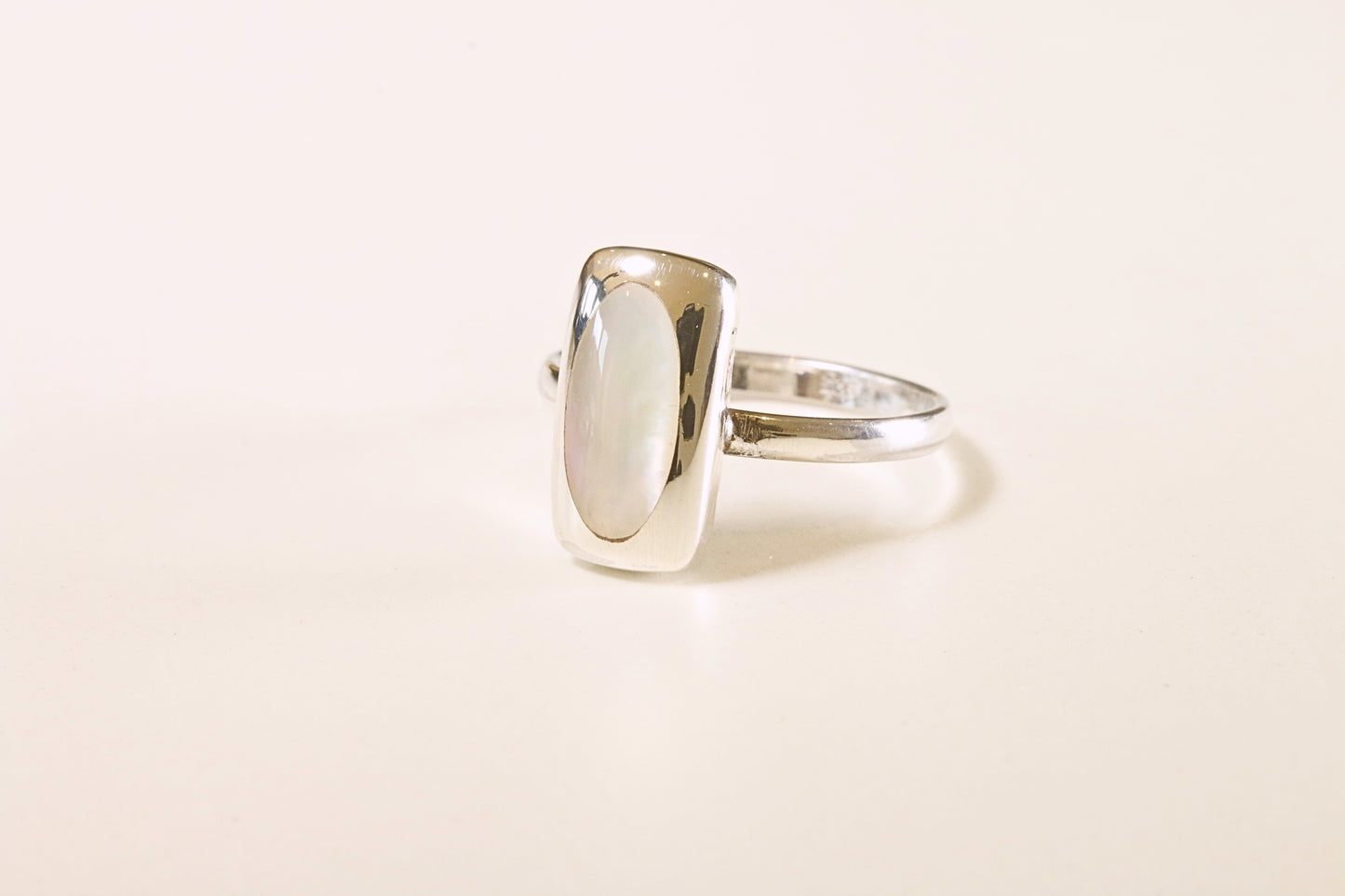 Silver Shell Rectangle Ring