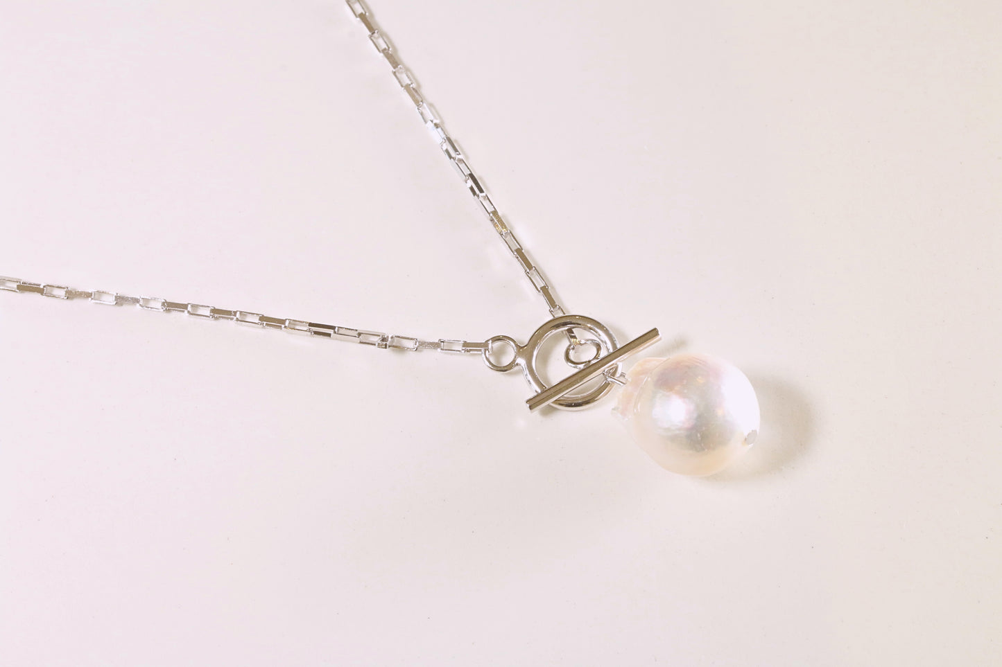 Silver Fresh water Pearl Link Necklace